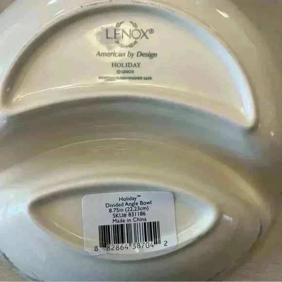 Lenox Holiday Divided Angle Christmas Bowl - Picture 2 of 3